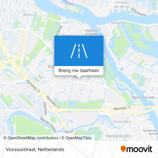 Vossiusstraat kaart