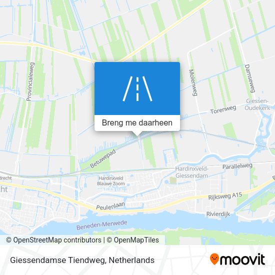 Giessendamse Tiendweg kaart