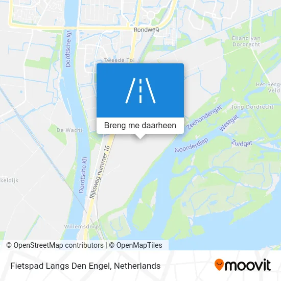 Fietspad Langs Den Engel kaart