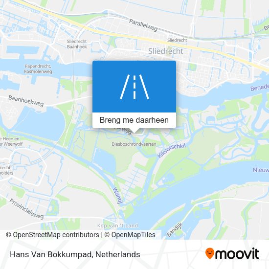 Hans Van Bokkumpad kaart