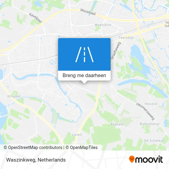 Waszinkweg kaart