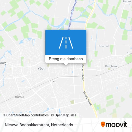 Nieuwe Boonakkerstraat kaart