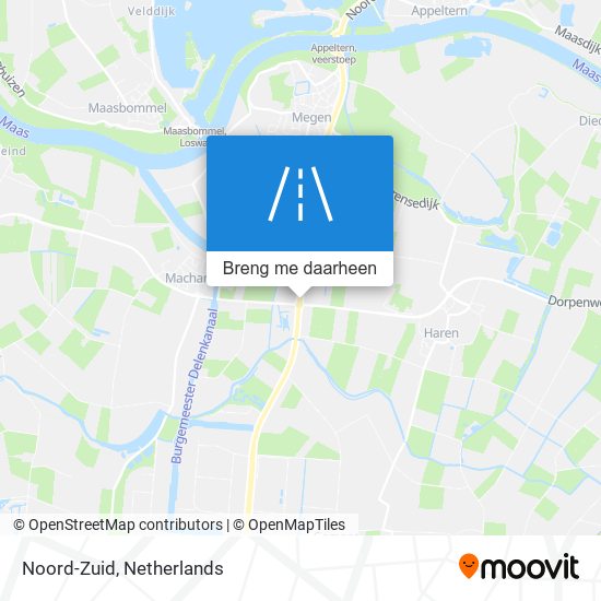 Noord-Zuid kaart