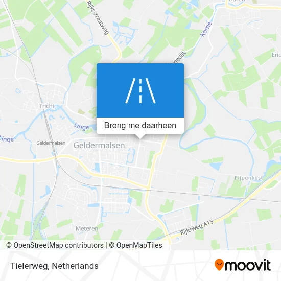 Tielerweg kaart