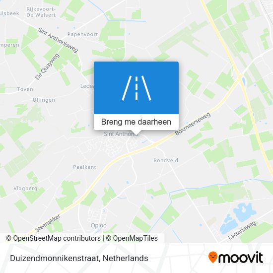Duizendmonnikenstraat kaart