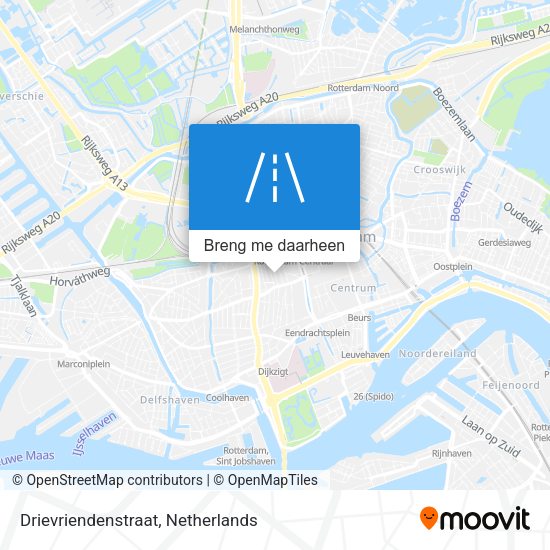 Drievriendenstraat kaart