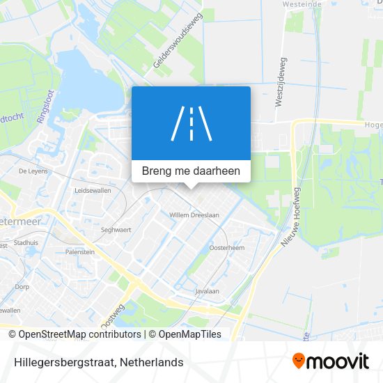 Hillegersbergstraat kaart