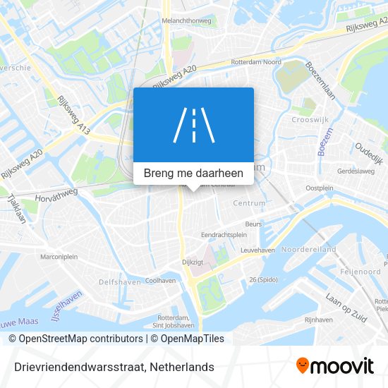 Drievriendendwarsstraat kaart