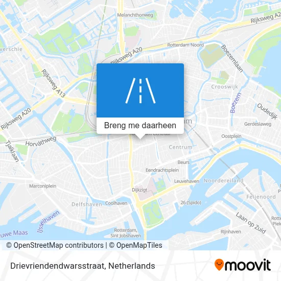 Drievriendendwarsstraat kaart