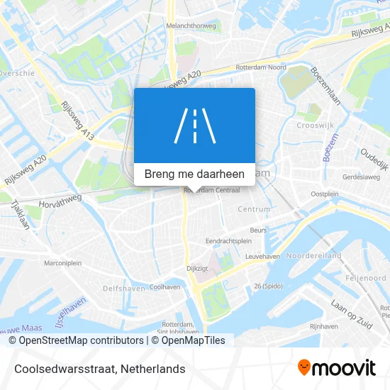 Coolsedwarsstraat kaart