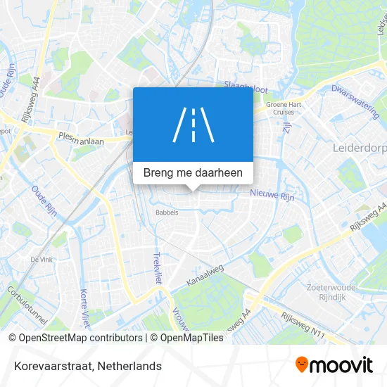 Korevaarstraat kaart