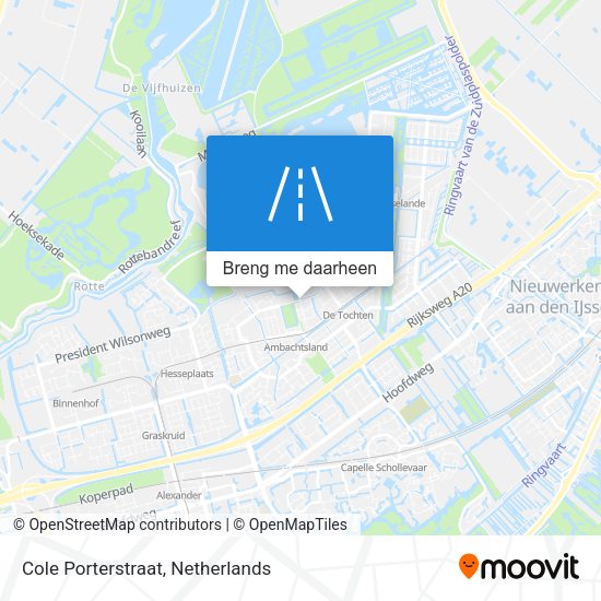 Cole Porterstraat kaart