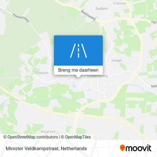Minister Veldkampstraat kaart