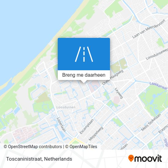 Toscaninistraat kaart