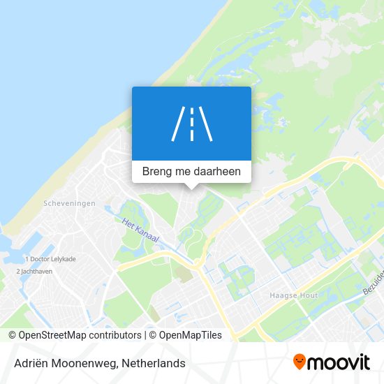 Adriën Moonenweg kaart