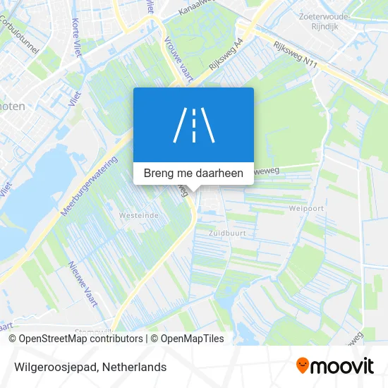 Wilgeroosjepad kaart