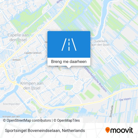 Sportsingel Boveneindselaan kaart