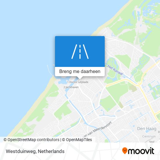 Westduinweg kaart