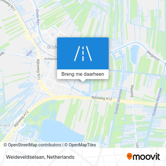 Weideveldselaan kaart