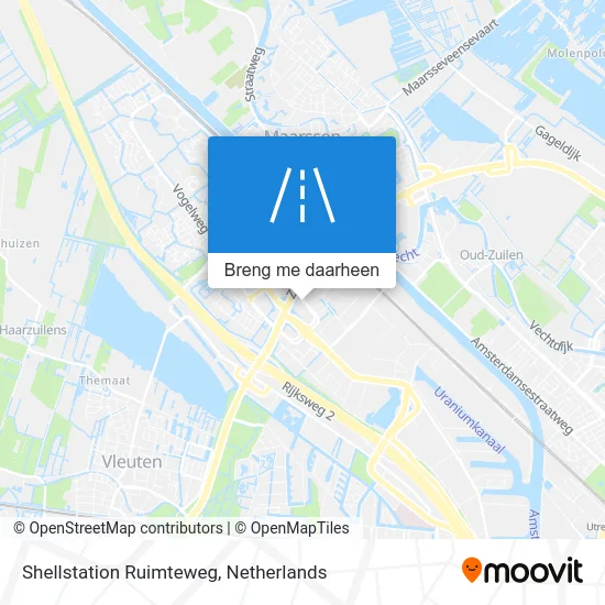 Shellstation Ruimteweg kaart