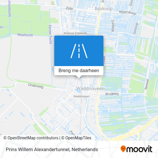 Prins Willem Alexandertunnel kaart