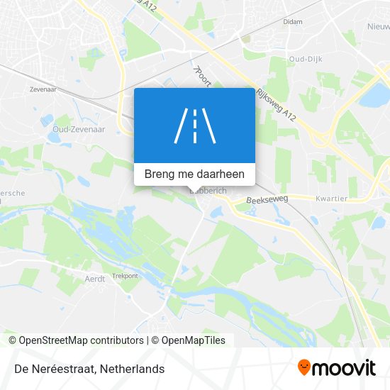 De Neréestraat kaart