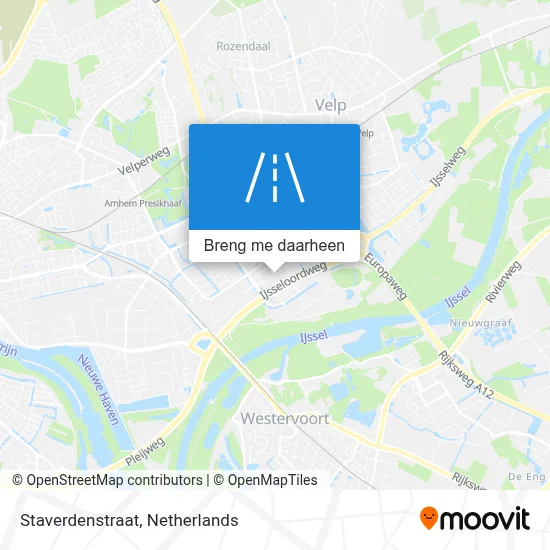Staverdenstraat kaart