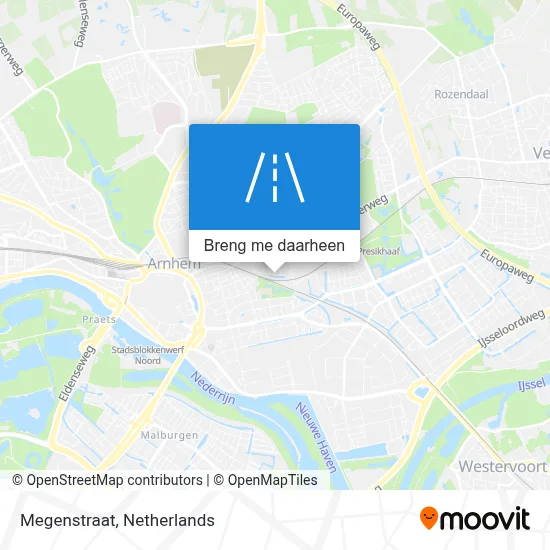 Megenstraat kaart
