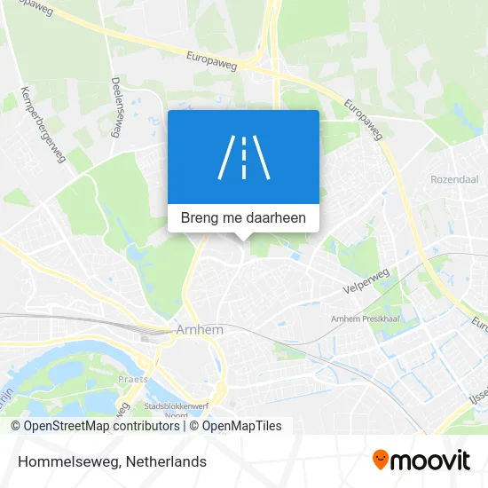 Hommelseweg kaart