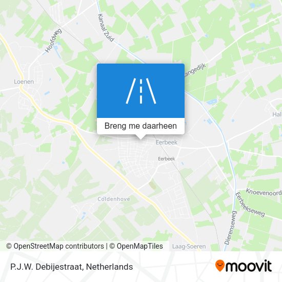 P.J.W. Debijestraat kaart