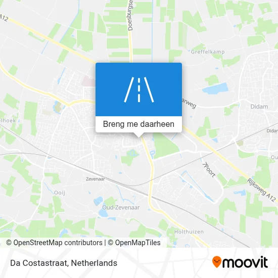 Da Costastraat kaart