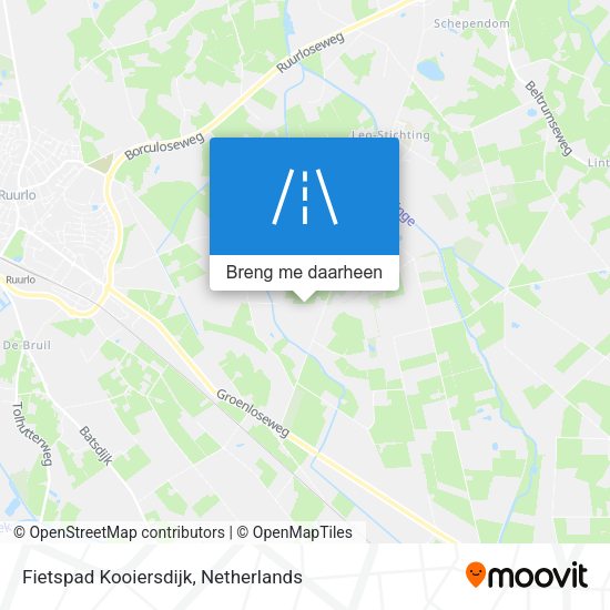 Fietspad Kooiersdijk kaart