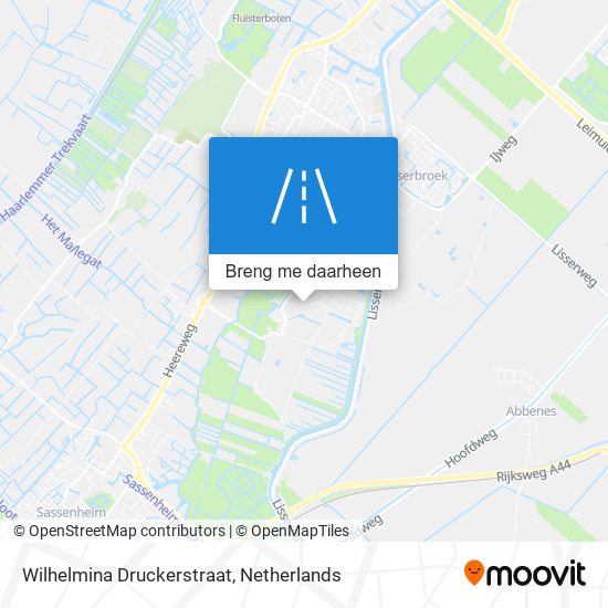 Wilhelmina Druckerstraat kaart