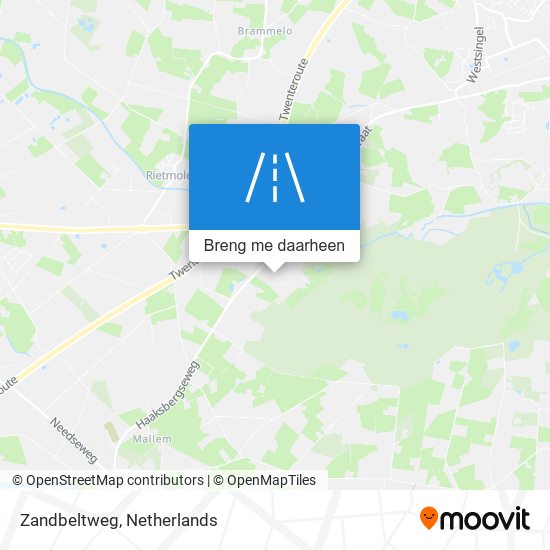 Zandbeltweg kaart