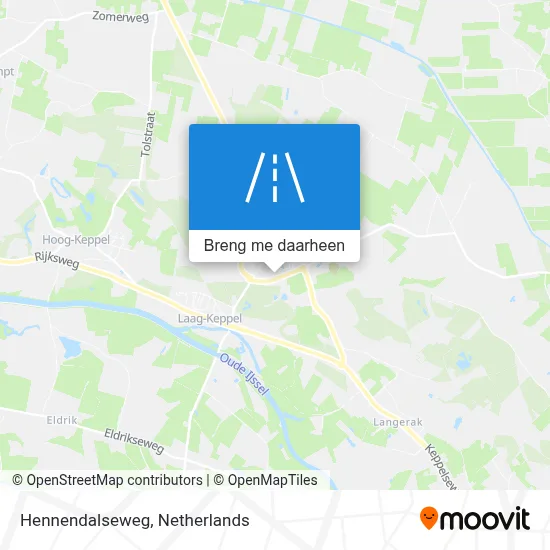 Hennendalseweg kaart