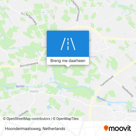 Hoondermaatsweg kaart