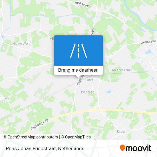 Prins Johan Frisostraat kaart