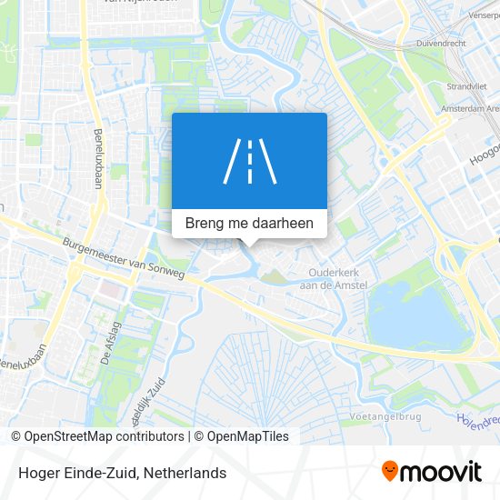 Hoger Einde-Zuid kaart
