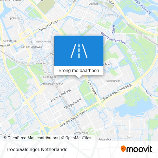 Troepiaalsingel kaart