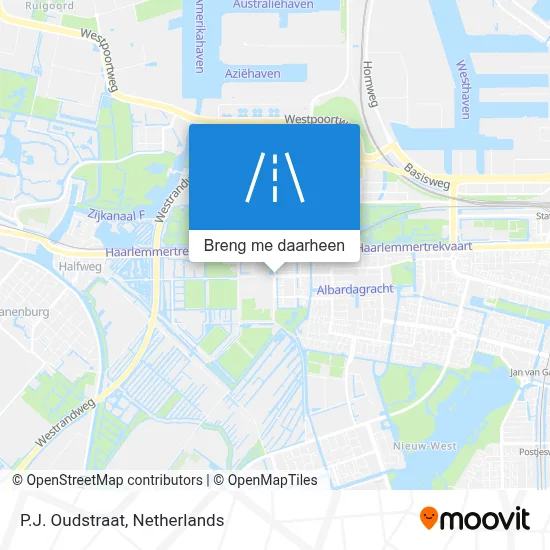 P.J. Oudstraat kaart