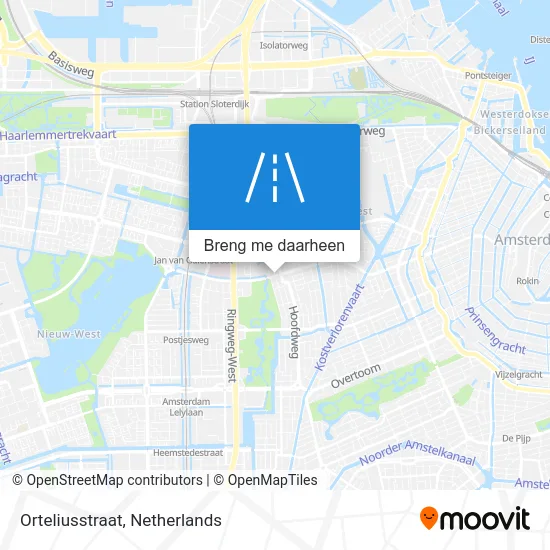 Orteliusstraat kaart