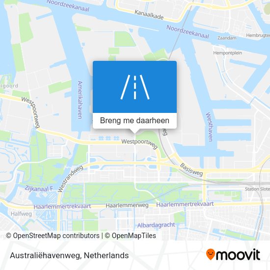 Australiëhavenweg kaart