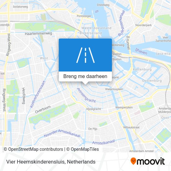 Vier Heemskinderensluis kaart