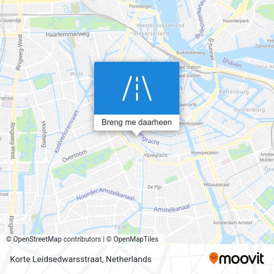 Korte Leidsedwarsstraat kaart