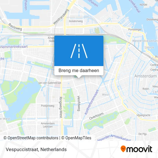 Vespuccistraat kaart