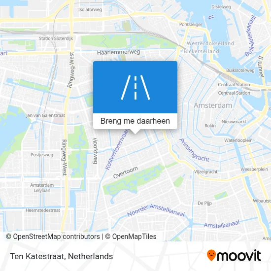 Ten Katestraat kaart