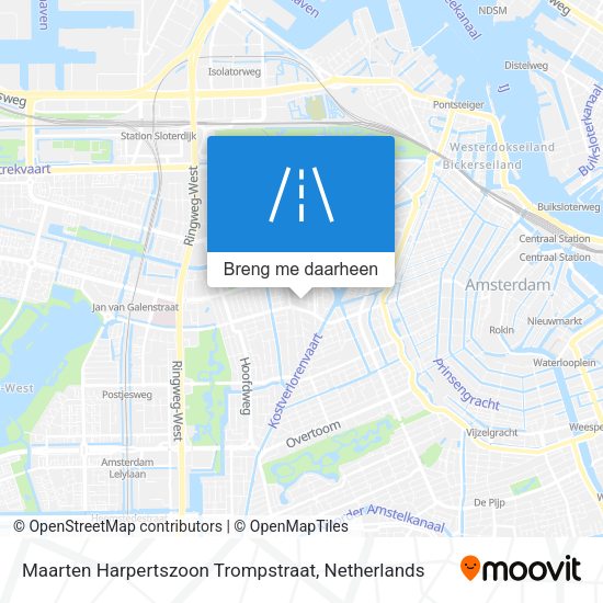 Maarten Harpertszoon Trompstraat kaart