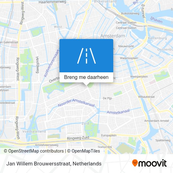 Jan Willem Brouwersstraat kaart