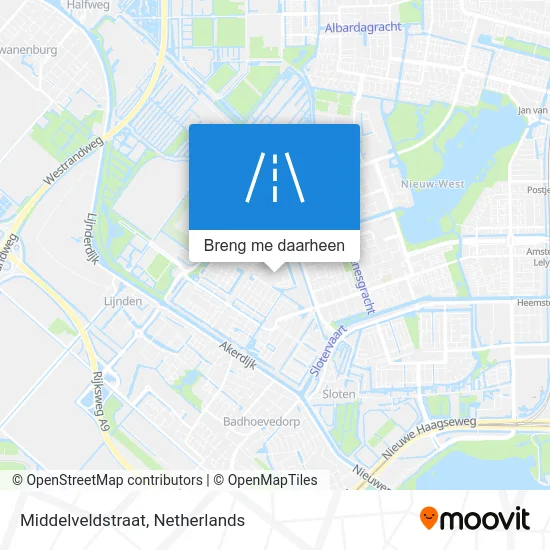 Middelveldstraat kaart