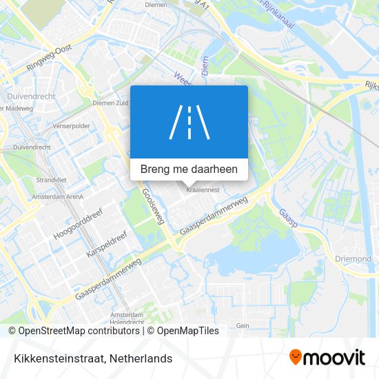 Kikkensteinstraat kaart
